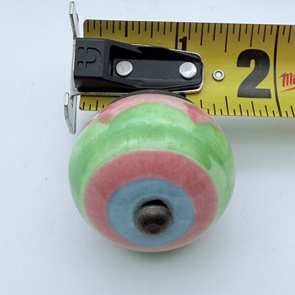 Set of 10 Handpainted Pastel Ceramic Drawer Cabinet Knobs - Picture 6 of 6